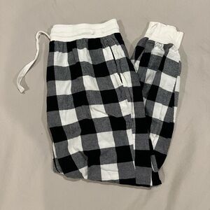 Stars Above Black and White Plaid PJ Pants